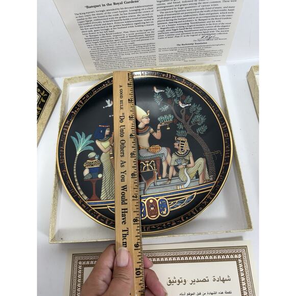 2 Osiris‎ Porcelain Legend of Tutankhamun Plate Banquet Garden + Adornments King - Picture 6 of 7
